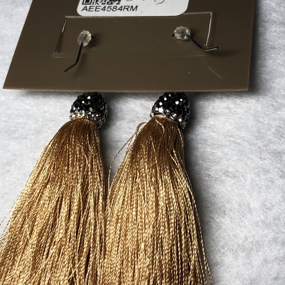 Light brown tassel earrings